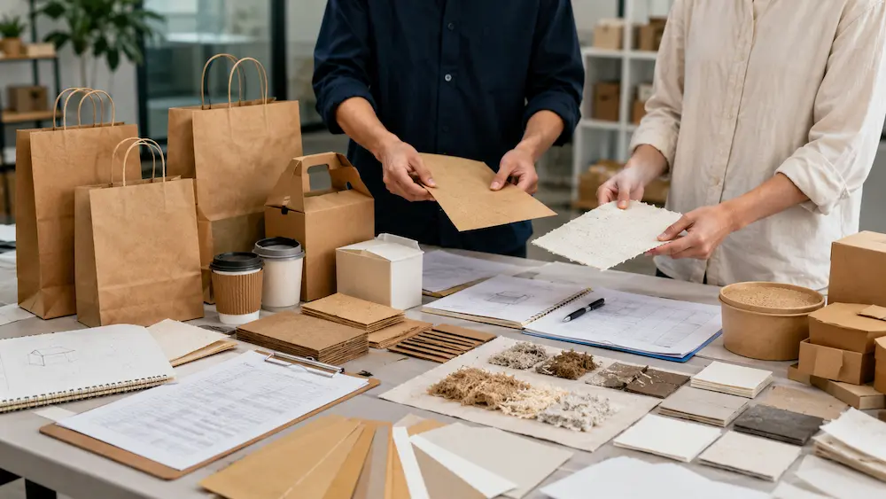 Eco Paper Bags material performance guide with kraft samples and China sourcing evaluation