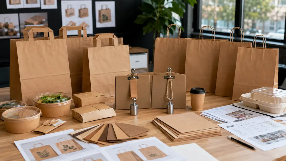 Flat Handle Paper Bags vs Twisted Handle Paper Bags comparison guide for food service packaging buyers