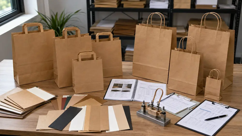 Flat Handle Paper Bags vs twisted handle paper bags comparison guide for retail packaging buyers