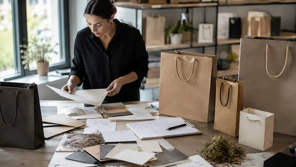 Luxury Paper Bags with sustainable materials and premium packaging design samples
