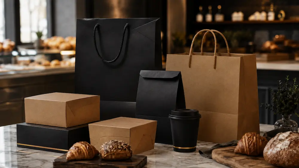 Luxury Paper Bags showcasing premium sustainable packaging trends for food service brands in 2026.