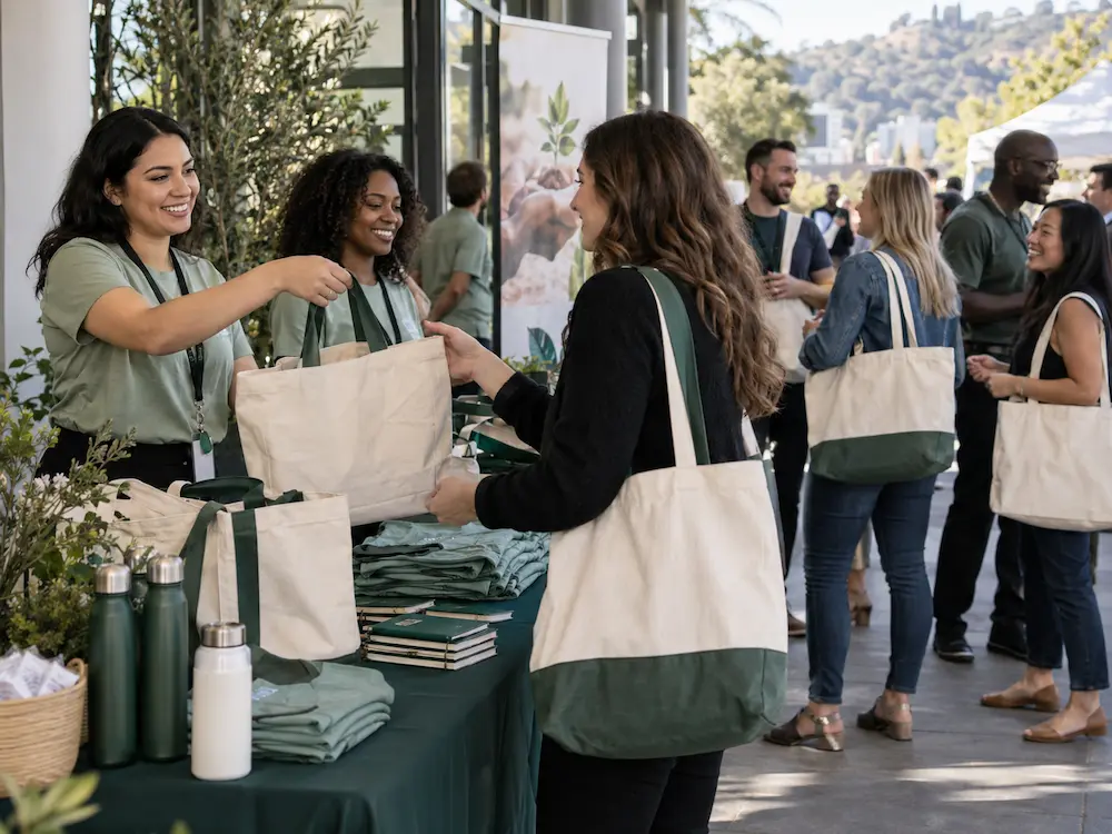 Cotton and canvas tote bags used for nonprofit fundraising events, donor gifts, volunteer kits, and charity merchandise